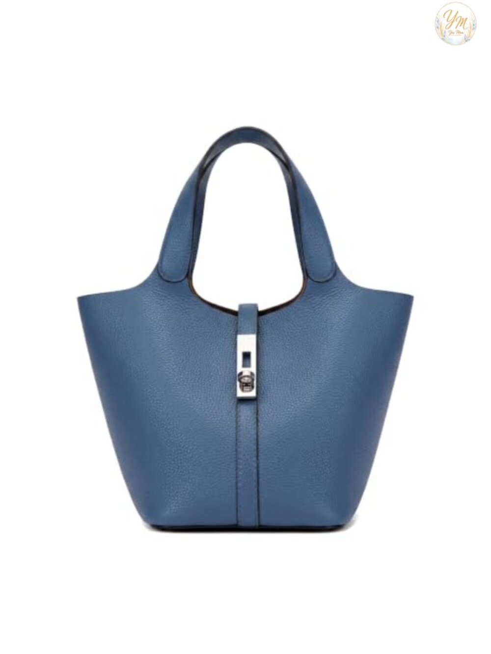Vegan Leather Bucket Tote Bag Top Handle Satchel Lock Work Handbag